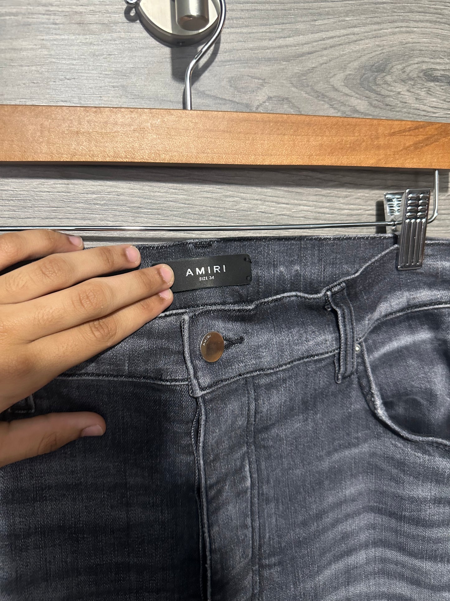 Amiri Mx1 “Black” Patch Grey Jeans