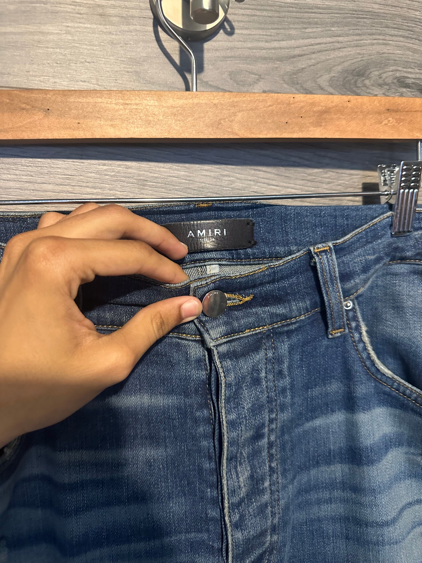 Amiri Mx1 “Black” Patch Indigo Jeans