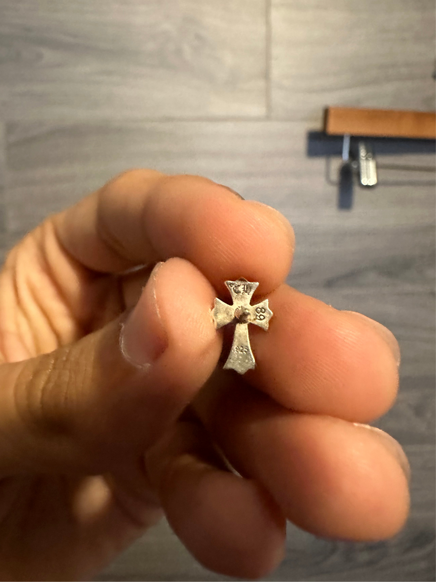 Chrome Hearts Cross Diamond Studded Earring Set