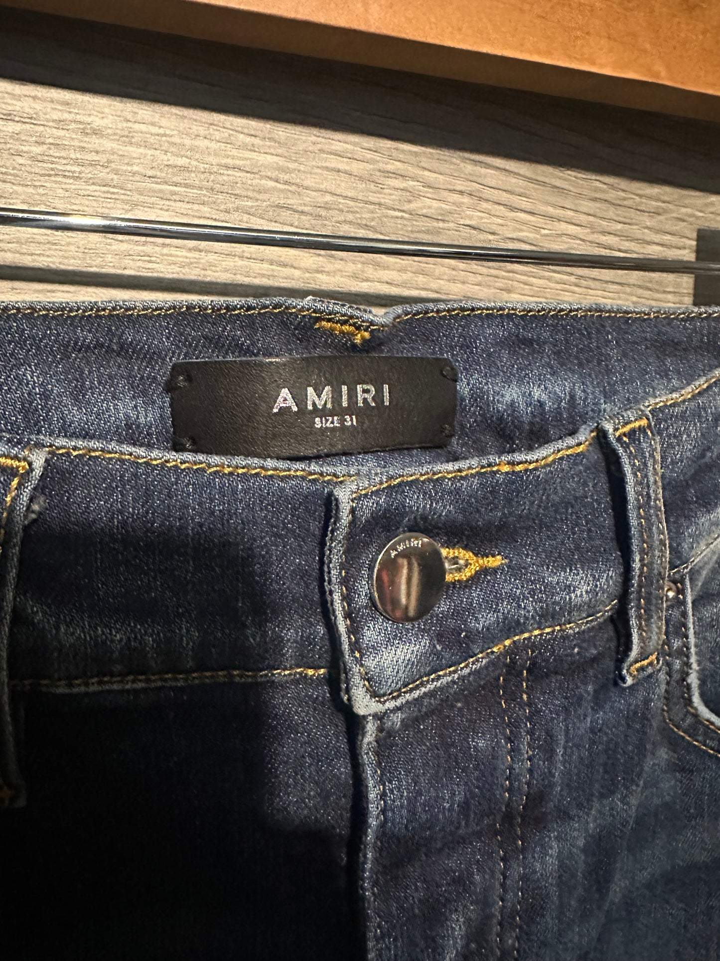 Amiri Mx1 "Red" Patch Indigo Jeans