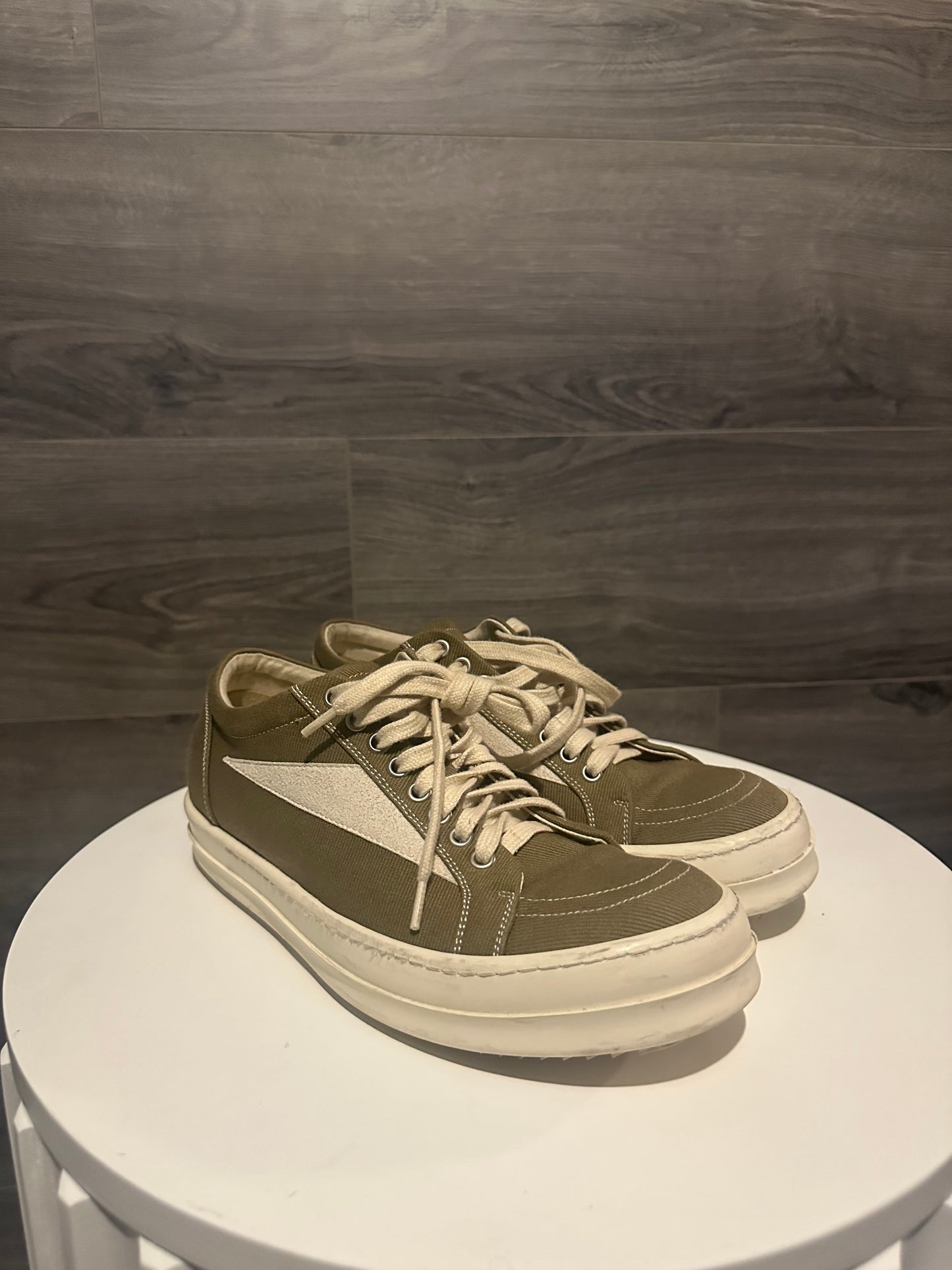 Rick Owens DrkShdw "Olive" Vintage Sneakers
