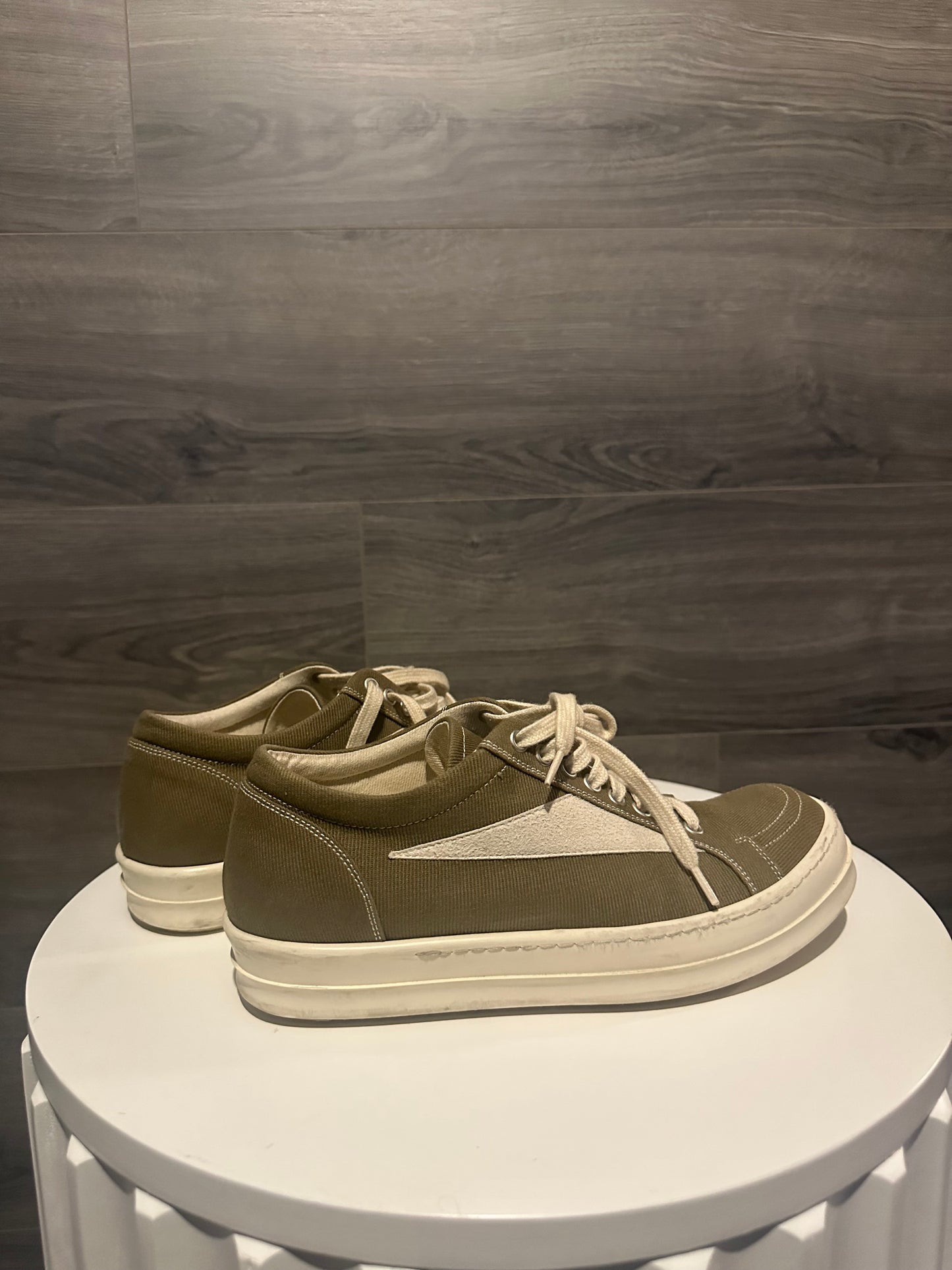 Rick Owens DrkShdw "Olive" Vintage Sneakers