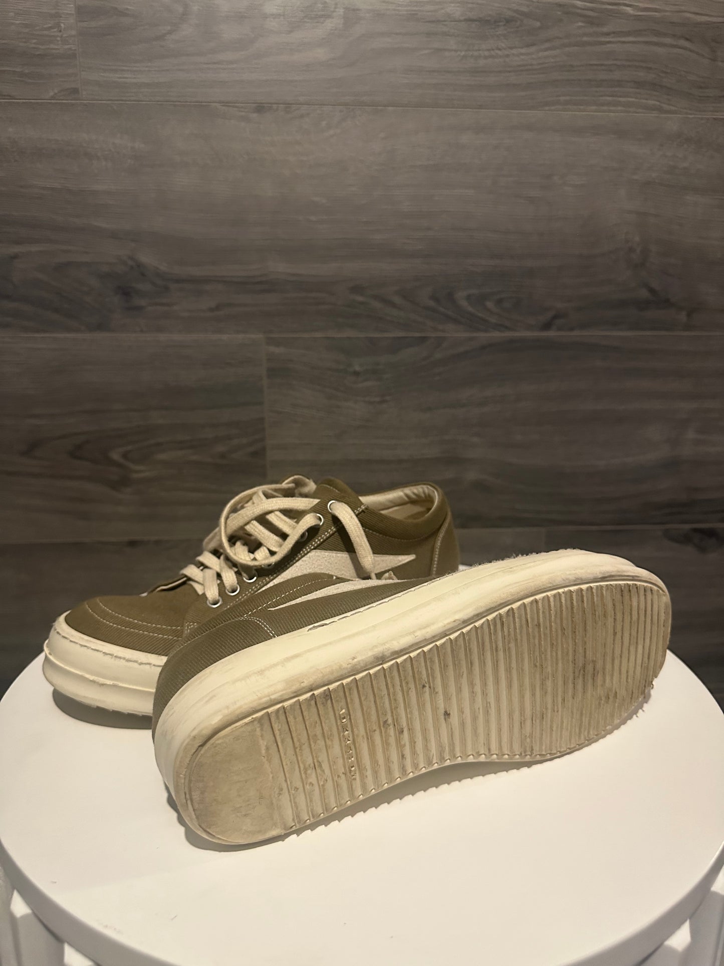 Rick Owens DrkShdw "Olive" Vintage Sneakers