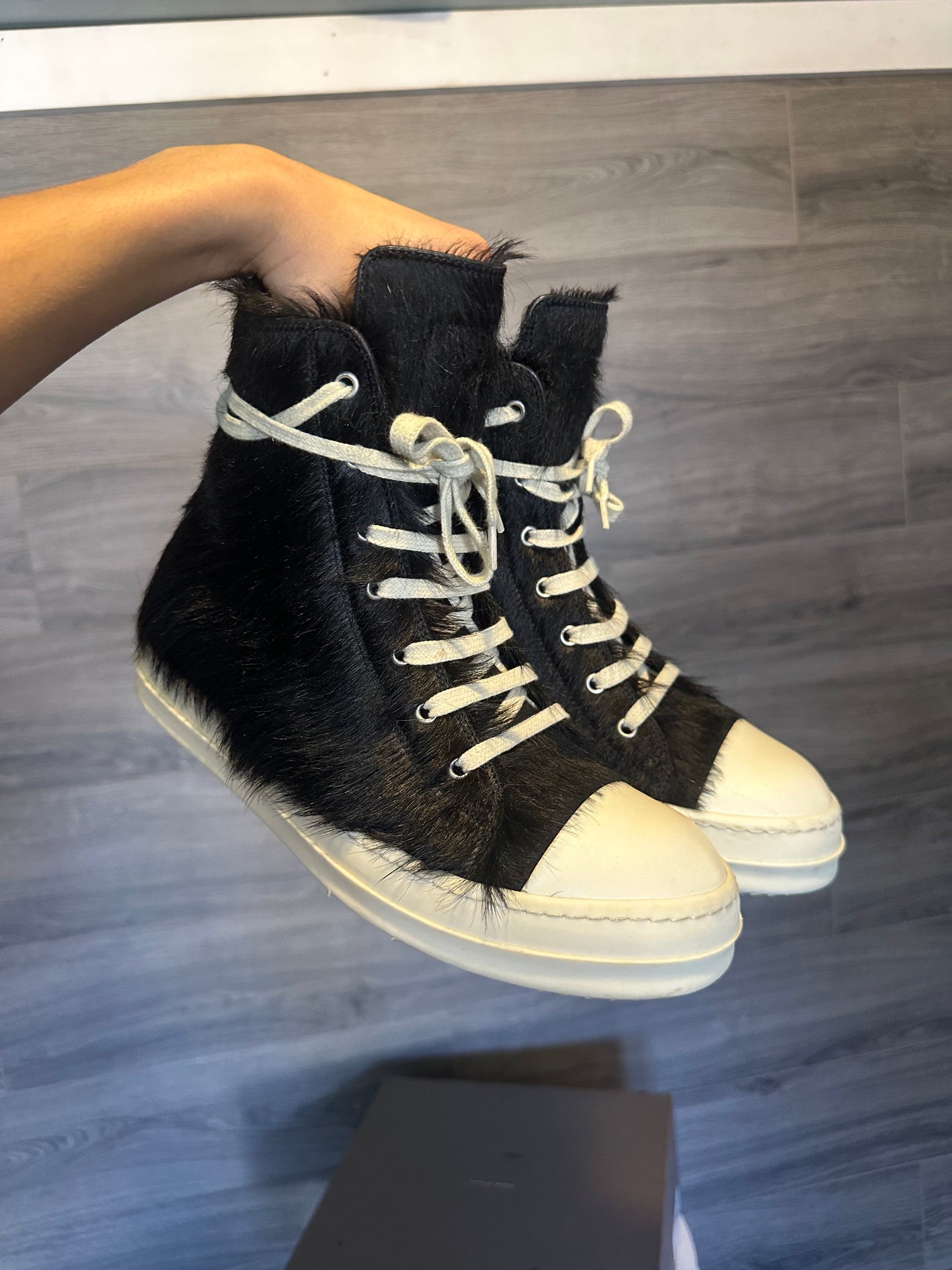 Rick Owens Mainline "Black" Fur Ramones