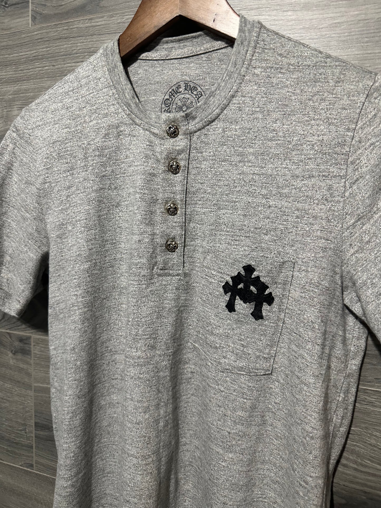 Chrome Hearts Triple Cross Patch Button Up Shirt