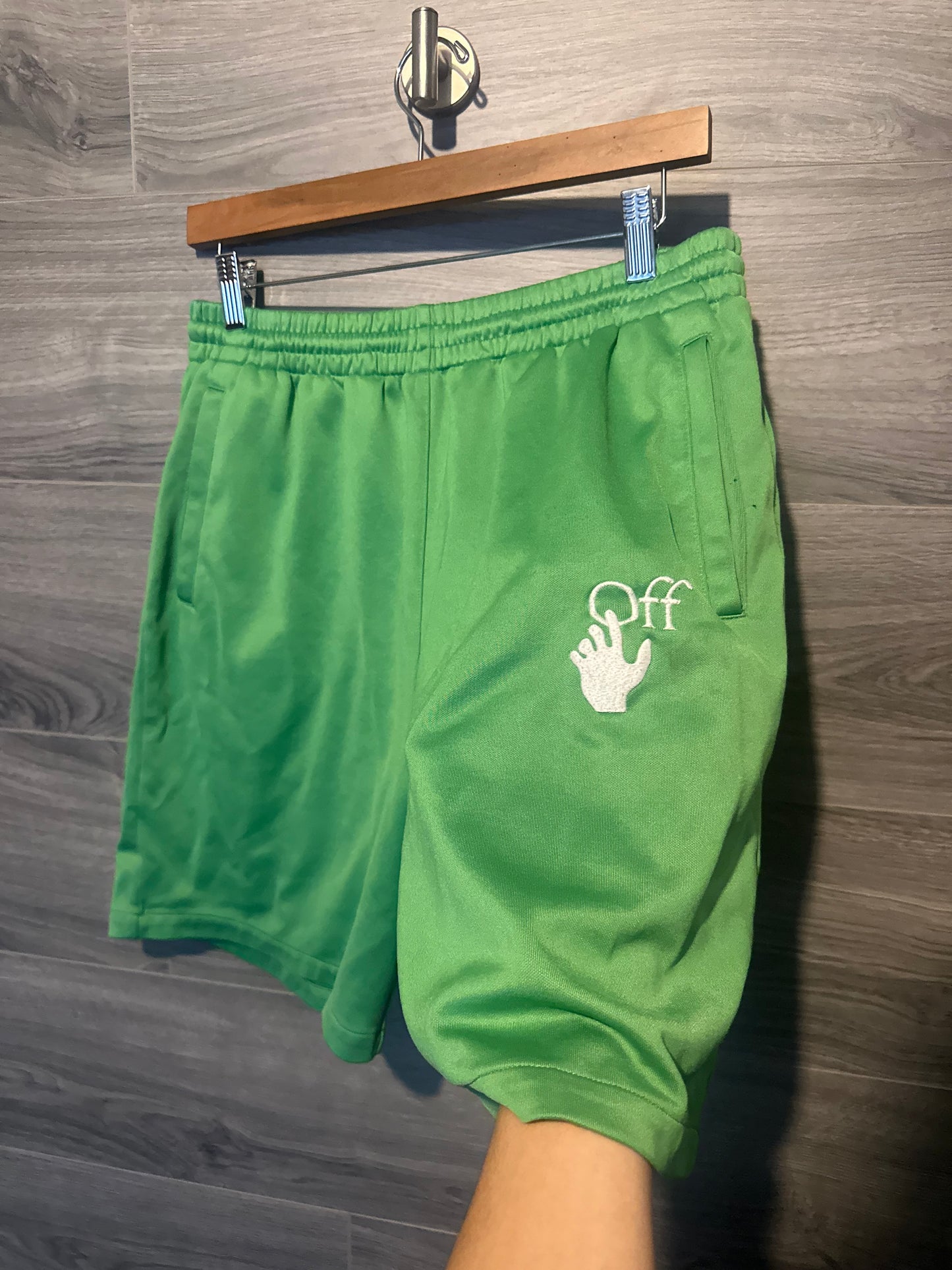 Off White “Green” Sweat Shorts