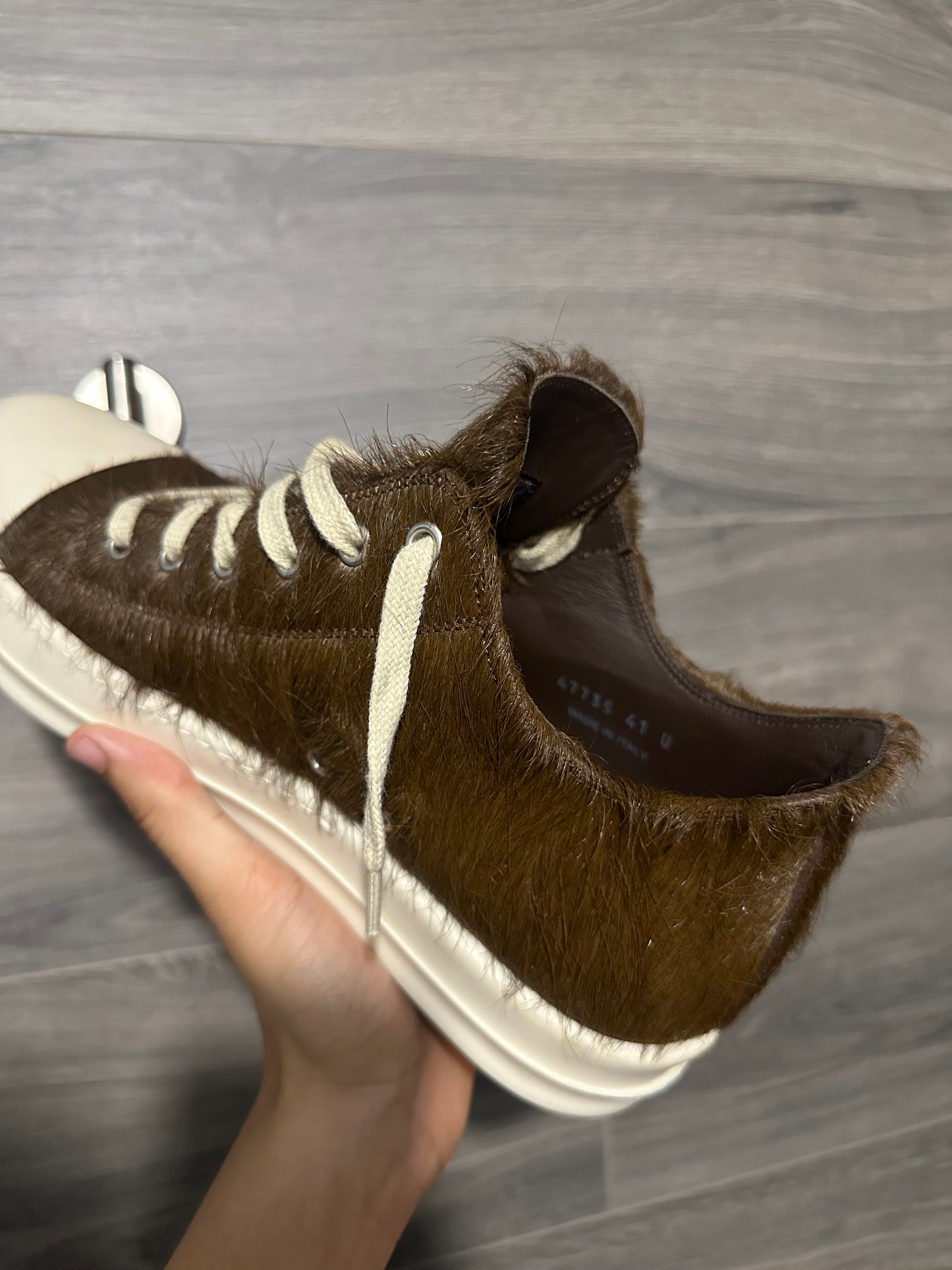 Rick Owens “Brown” Pony Hair Lowtop Ramones