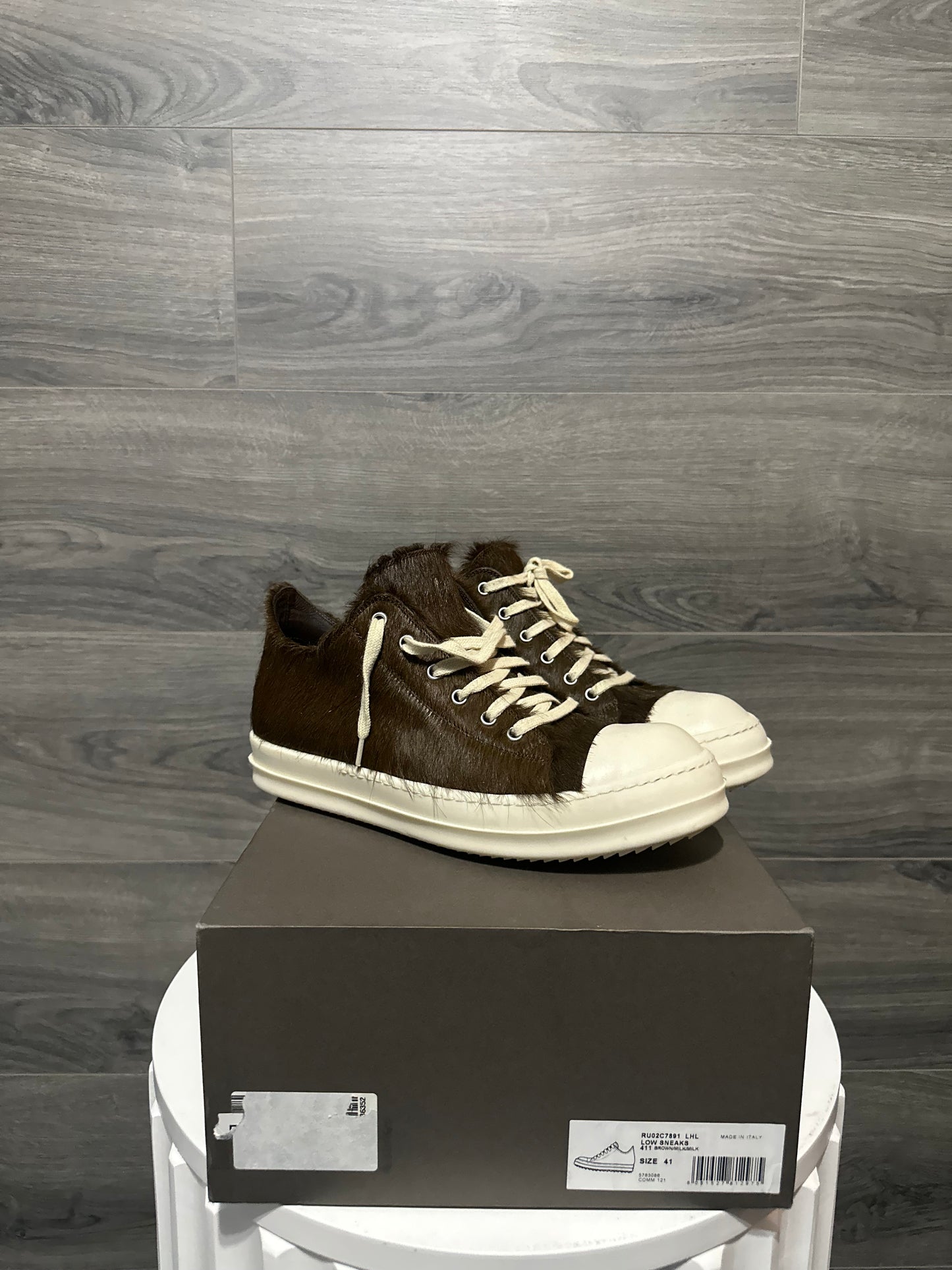 Rick Owens “Brown” Pony Hair Lowtop Ramones