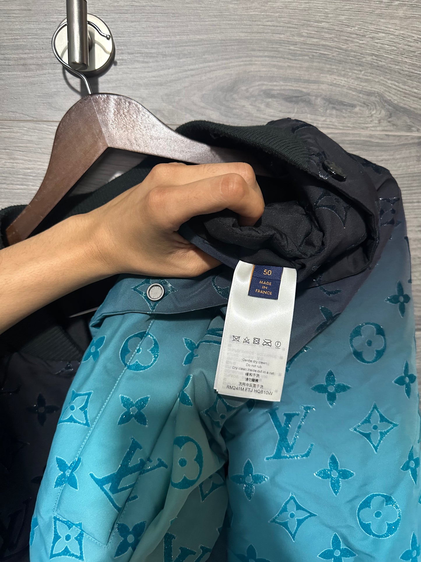 Louis Vuitton Monogram Blue Clair Bomber Jacket