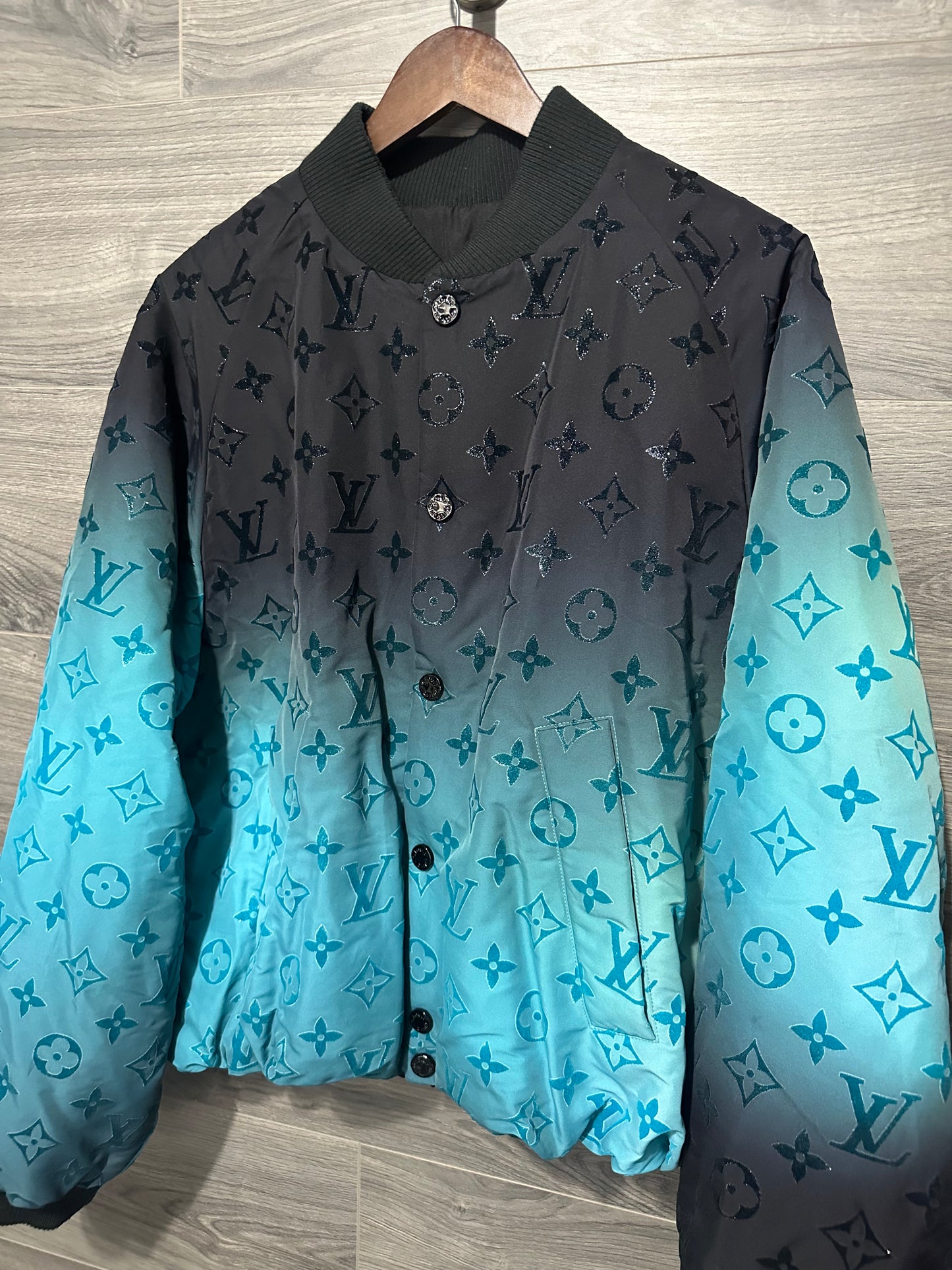 Louis Vuitton Monogram Blue Clair Bomber Jacket