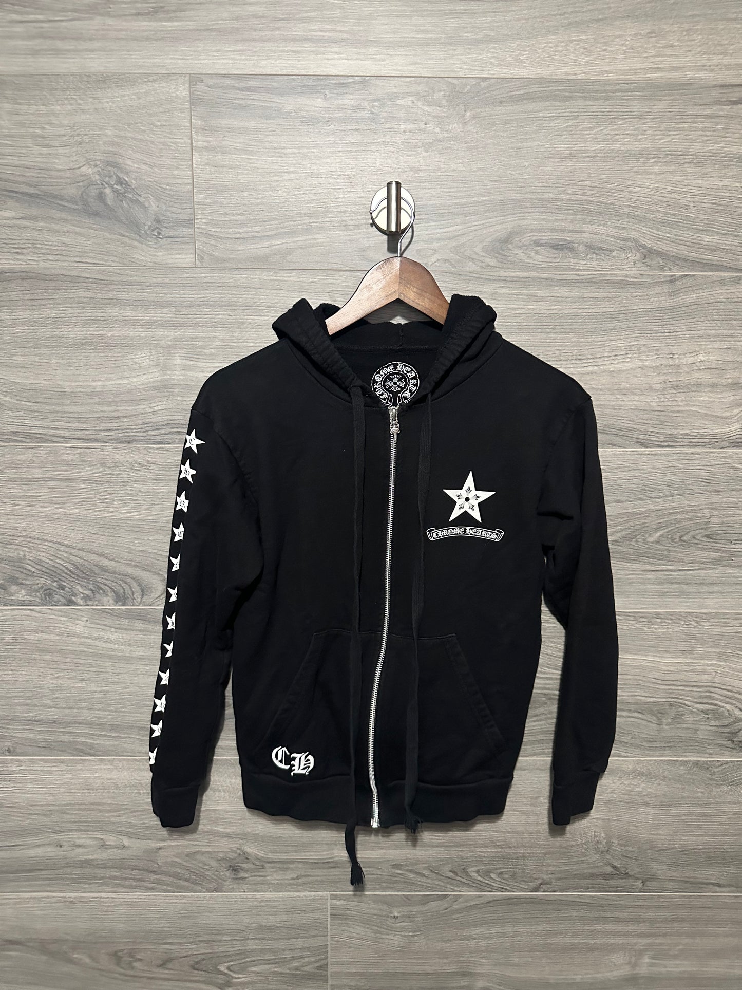Vintage Chrome Hearts Star Zip Up Hoodie