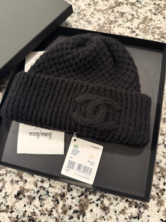 Chanel Triple Black Logo Beanine