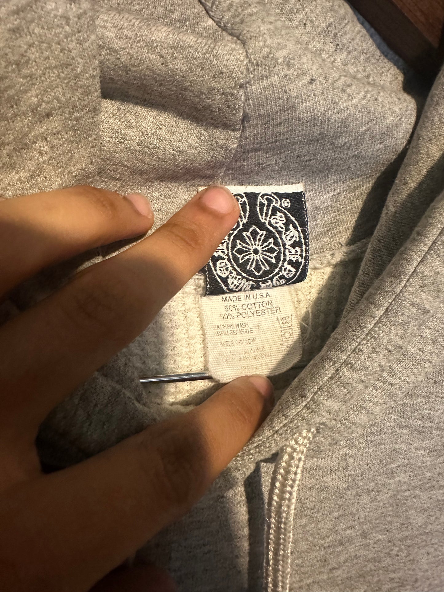 Chrome Hearts Grey Thermal Lined “Fuck You” Hoodie