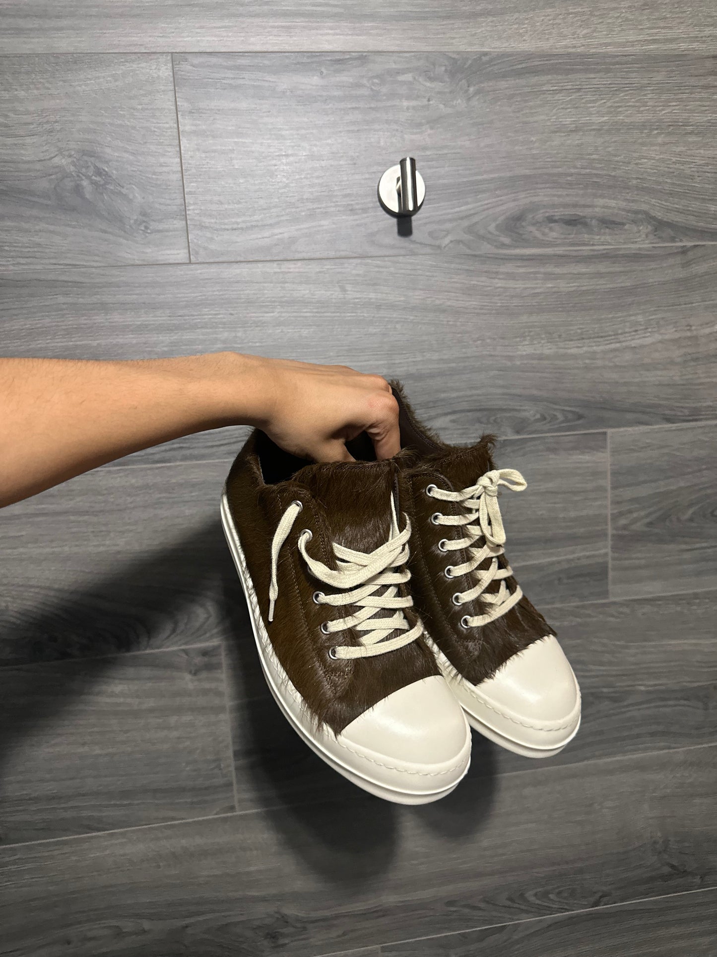 Rick Owens “Brown” Pony Hair Lowtop Ramones