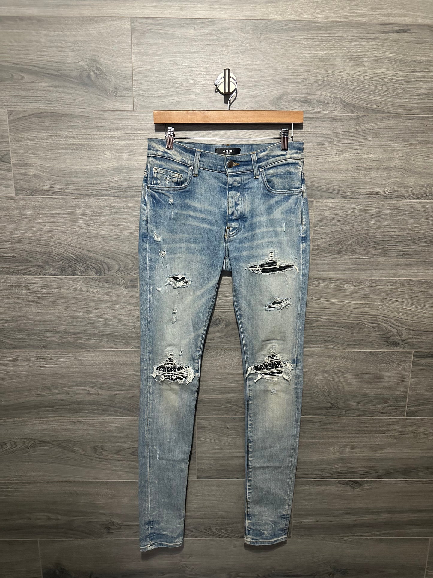 Amiri Mx1 “Bandana” Patch Lightwash Jeans