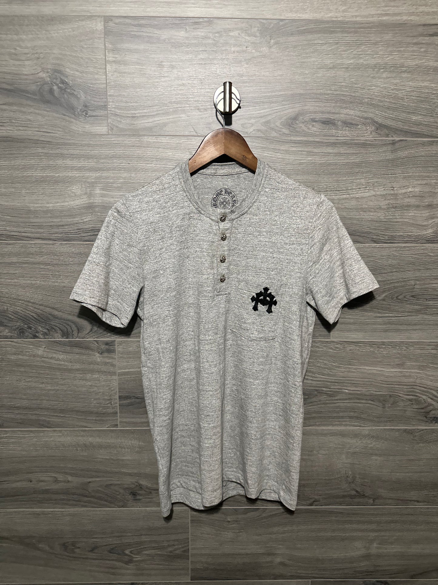 Chrome Hearts Triple Cross Patch Button Up Shirt