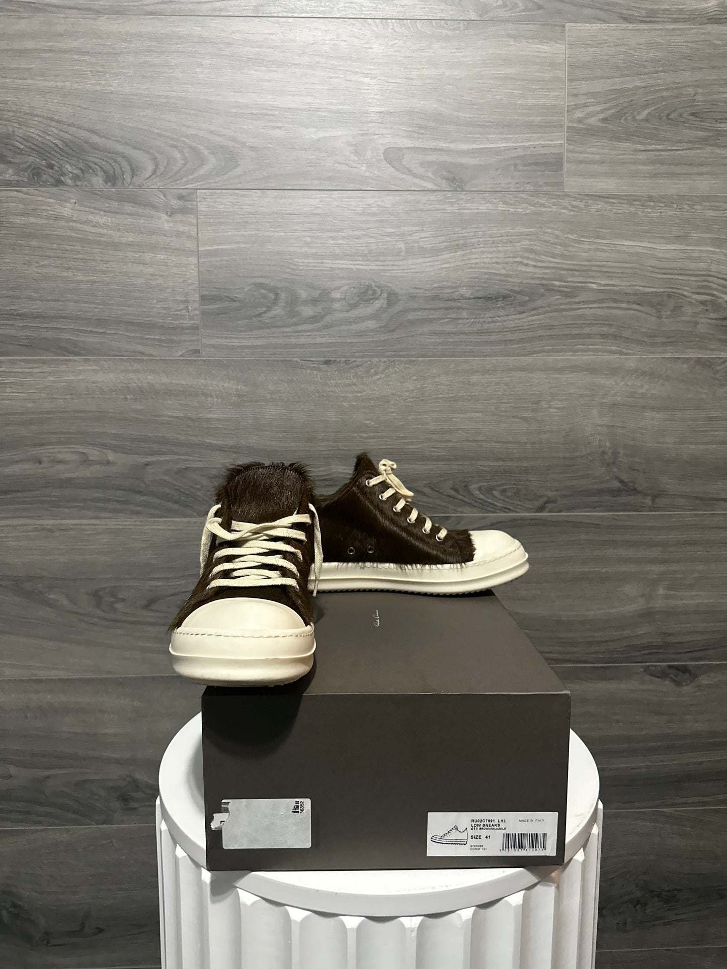 Rick Owens “Brown” Pony Hair Lowtop Ramones