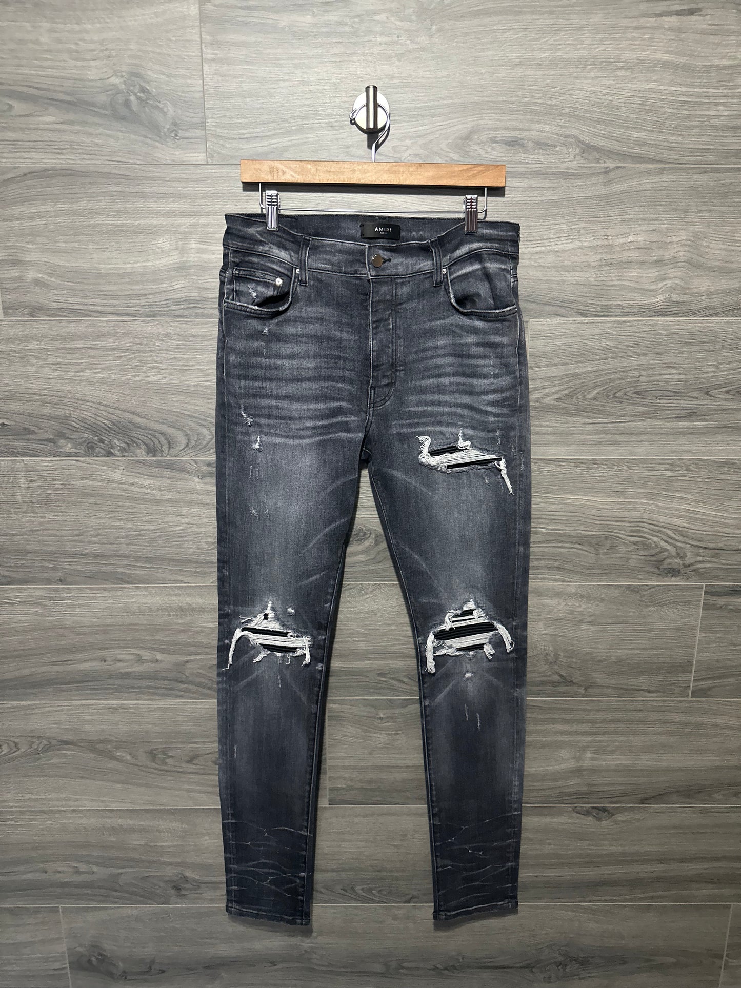 Amiri Mx1 “Black” Patch Grey Jeans