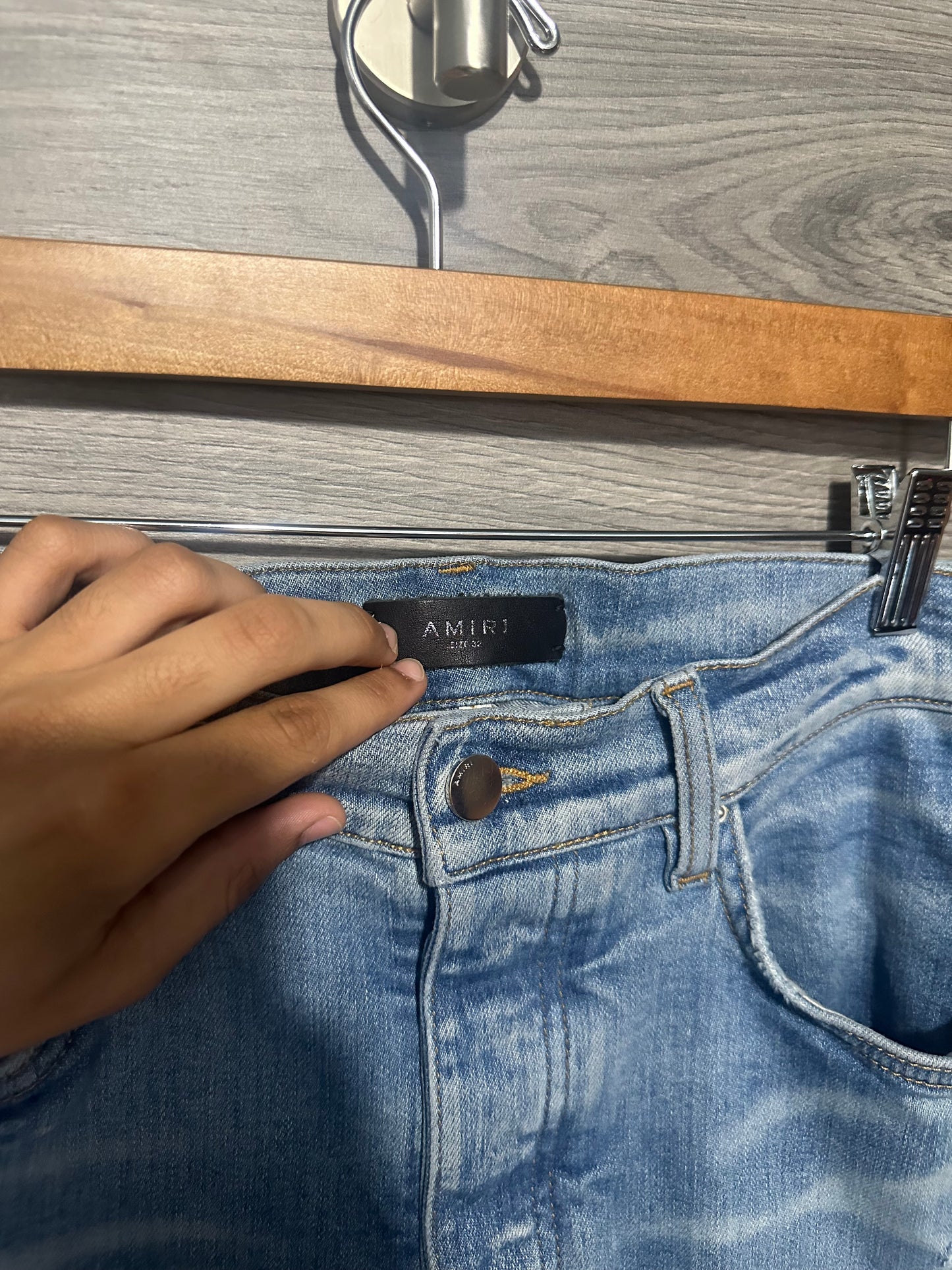 Amiri Mx1 “Black” Patch Lightwash Jeans