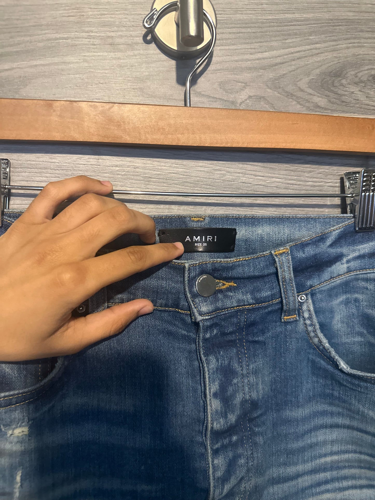 Amiri Mx1 “Blue Marble” Patch Jeans