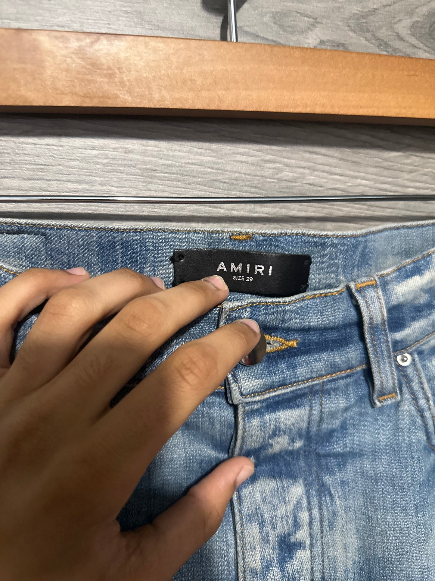 Amiri Mx1 “Bandana” Patch Lightwash Jeans