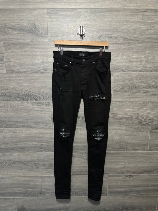 Amiri Mx1 “Bandanna” Patch Black Jeans