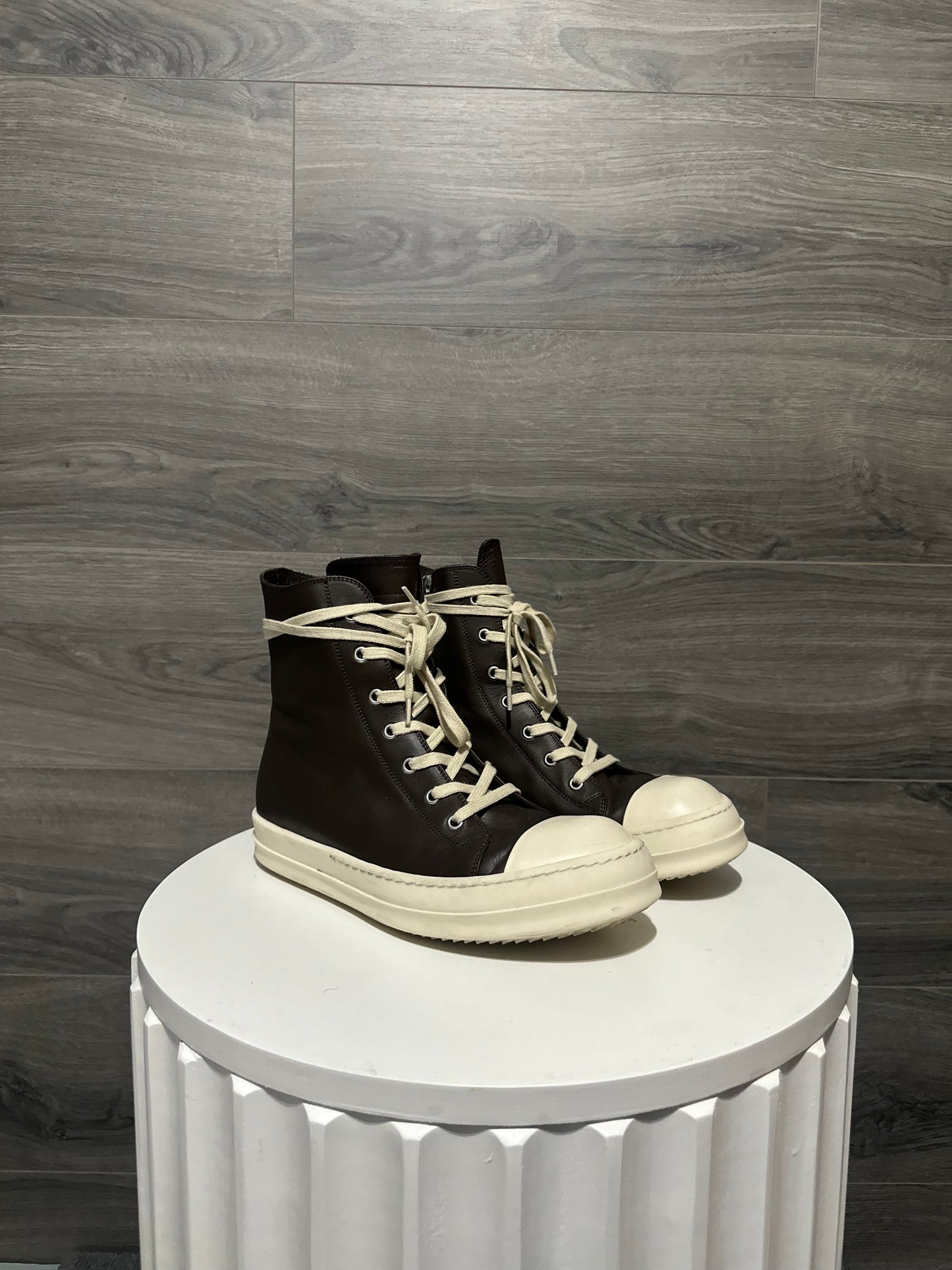 Rick Owens Mainline “Brown” Leather Hightop Ramones