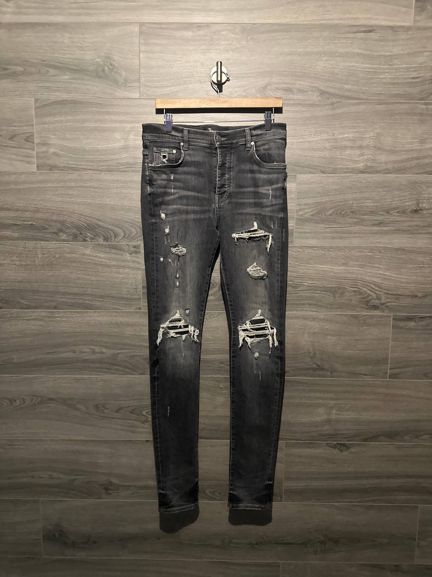 Amiri Mx1 "Black" Patch Grey Jeans