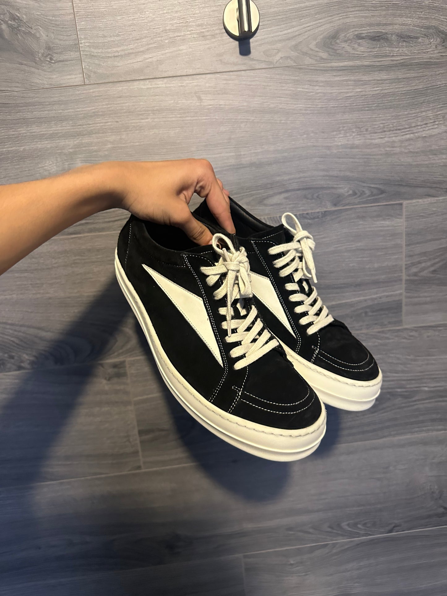 Rick Owens Suede Vintage "Black" Sneakers