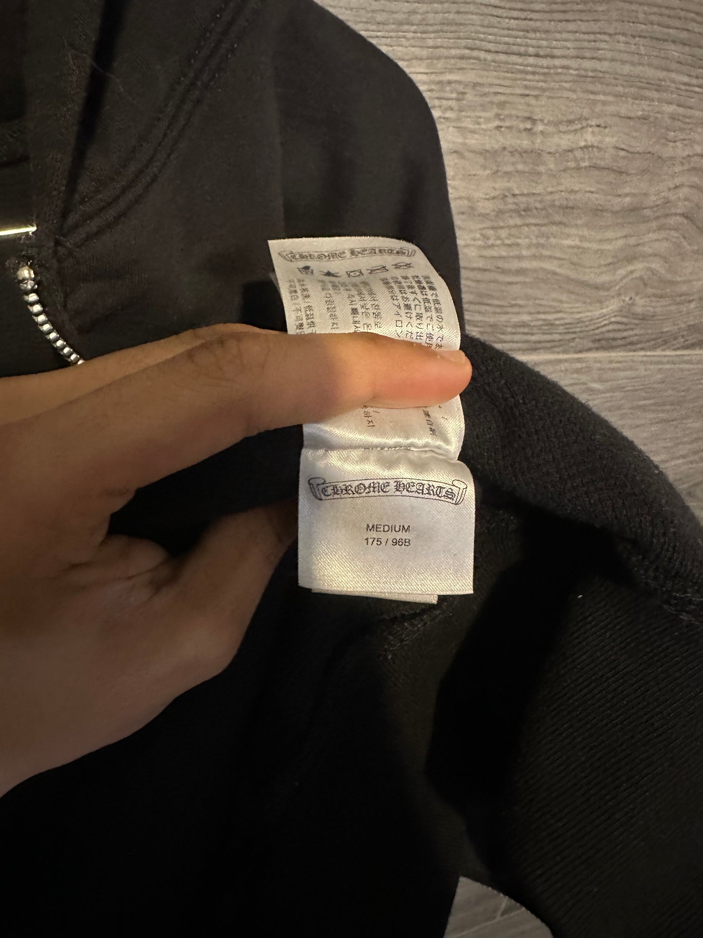 Chrome Hearts Vertical Zip Up Thermal Hoodie