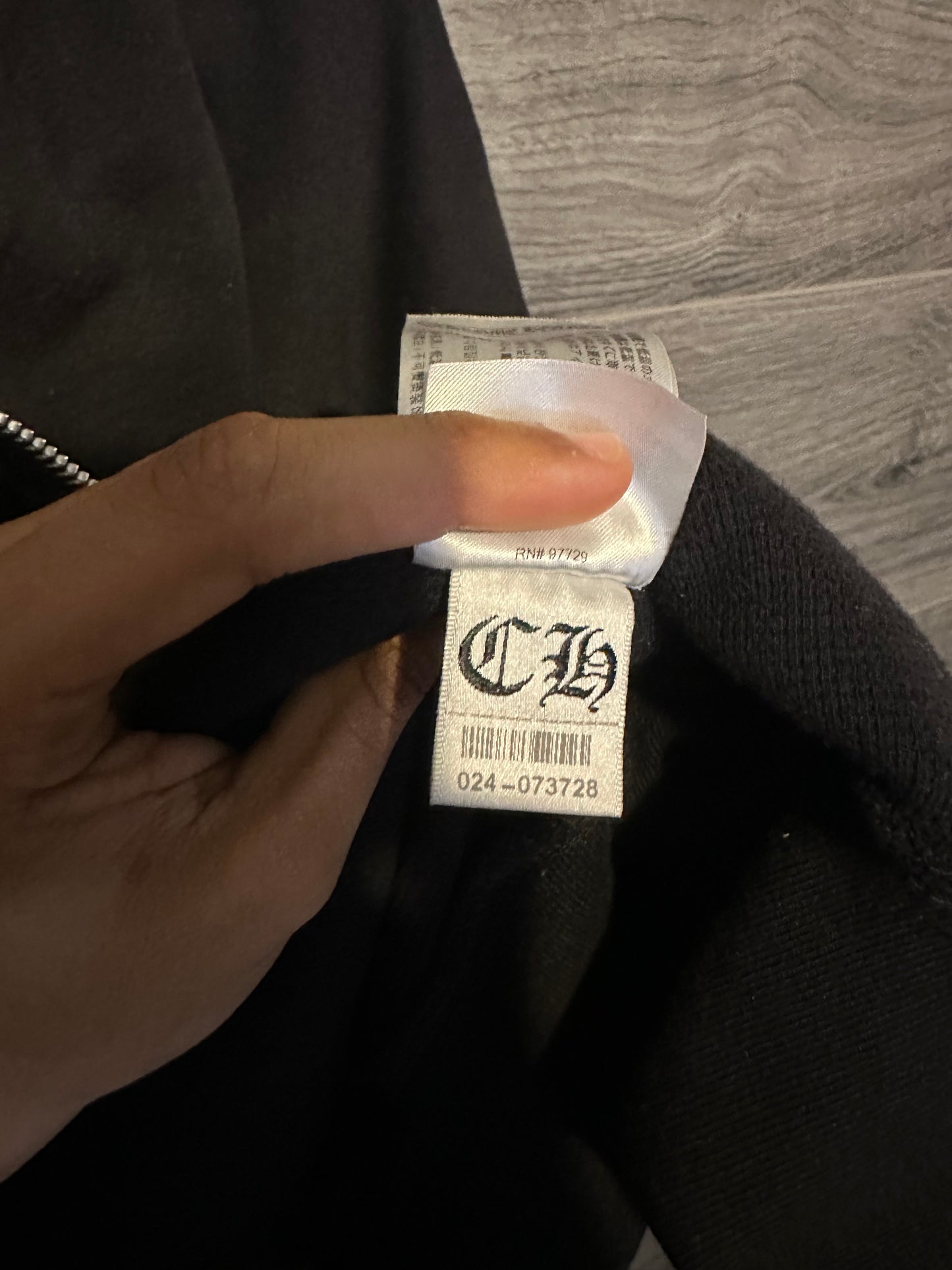 Chrome Hearts Vertical Zip Up Thermal Hoodie