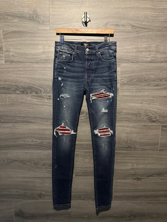 Amiri Mx1 "Red" Patch Indigo Jeans