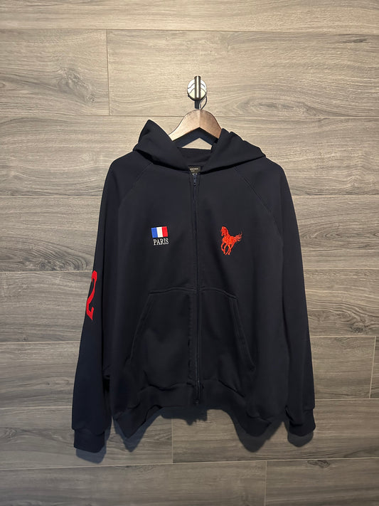 Balenciaga Navy Polo Zip Up