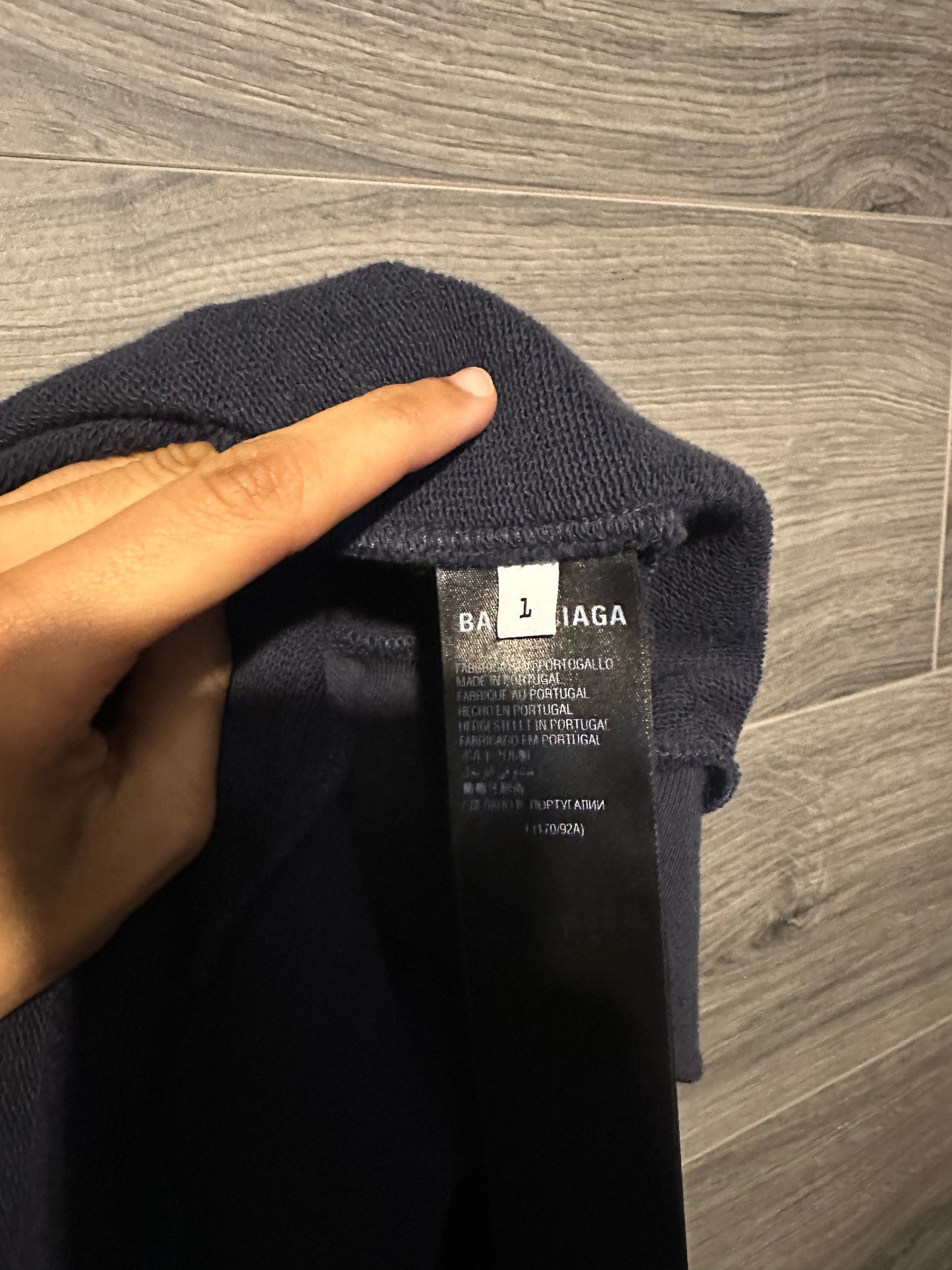 Balenciaga Navy Polo Zip Up